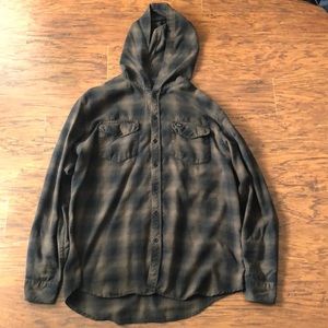 RVCA XL Flannel Hoodie brown